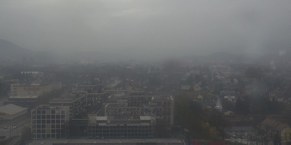 Livebild Baukamera 1 - Webcam 'Gesamtpanorama vom Kamin der Brauerei' - Baustelle Stadtteil Brauquartier, Graz-Puntigam (ca. 5 Minuteninterval)