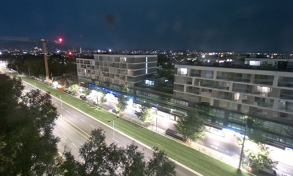 Livebild Baukamera 4 - Webcam 'Gesamtansicht Nordwest' - Baustelle Stadtteil Brauquartier, Graz-Puntigam (ca. 5 Minuteninterval)