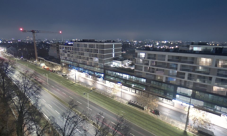 Livebild Baukamera 4 - Webcam 'Gesamtansicht Nordwest' - Baustelle Stadtteil Brauquartier, Graz-Puntigam (ca. 5 Minuteninterval)