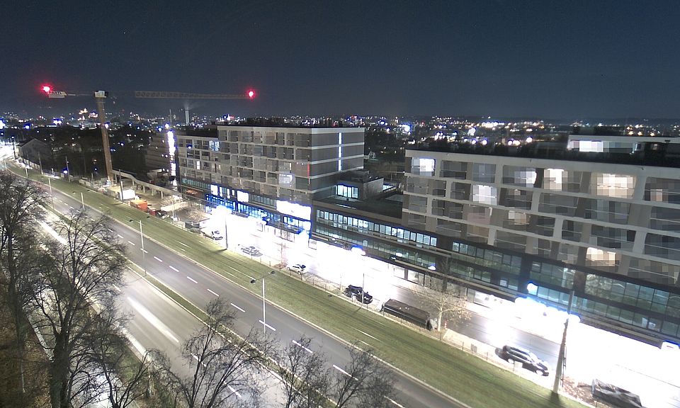 Livebild Baukamera 4 - Webcam 'Gesamtansicht Nordwest' - Baustelle Stadtteil Brauquartier, Graz-Puntigam (ca. 5 Minuteninterval)
